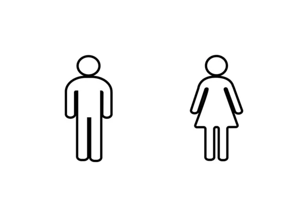 Contorno Simboli Toilette Maschile Femminile — Vettoriale Stock
