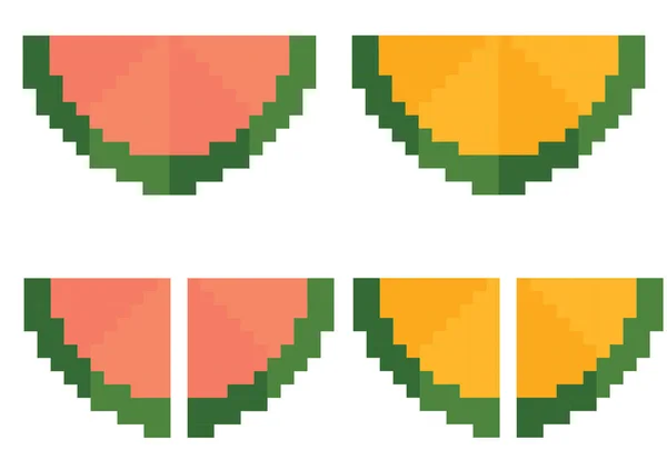 Ilustración Fruta Sandía Con Tema Píxeles — Archivo Imágenes Vectoriales
