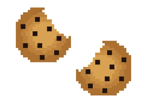 Gambar Cookie Dengan Tema Piksel - Stok Vektor