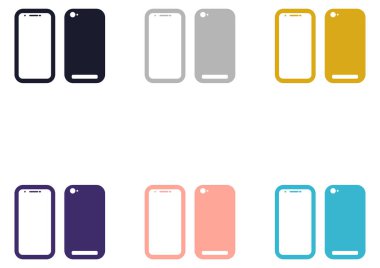 a collection of illustrations of cellphone cases with bright colors
