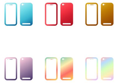 a collection of illustrations of cellphone cases with bright colors with gradient