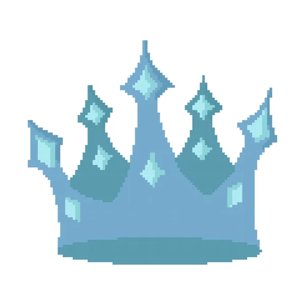 Queen Crown Illustration Pixel Theme White Background — Stockový vektor