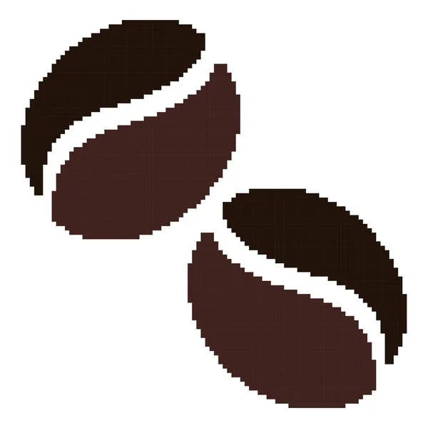 Coffee Bean Illustration Pixel Theme White Background — стоковый вектор