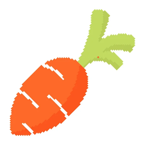 Carrot Illustration Pixel Theme White Background — Stok Vektör