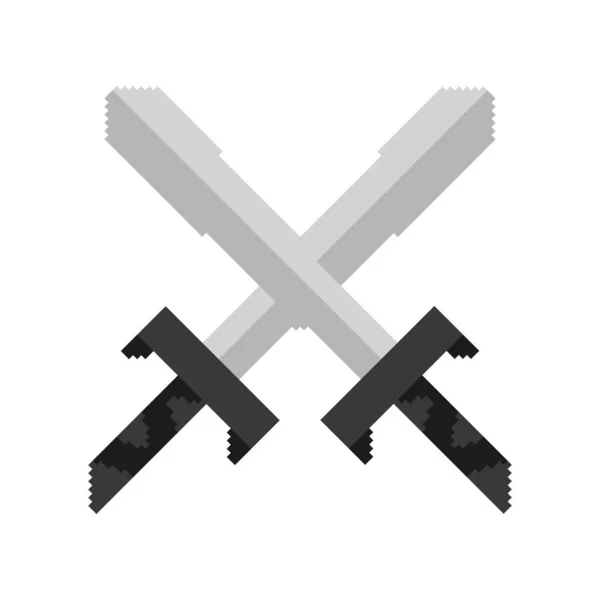 Sword Illustration Pixel Theme White Background — Stock vektor