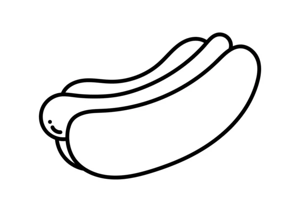 Hot Dog Hand Drawing — Stockvektor