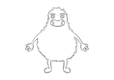 hand drawn monster illustration on a white background