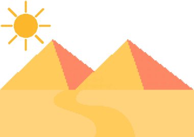 pyramid illustration with pixel theme on white background