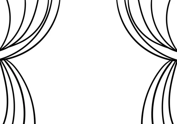 Hand Drawn Curtain White Background — Stok Vektör
