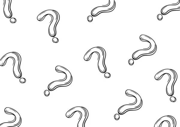 Question Mark Hand Drawn Background White Background — Stockvector
