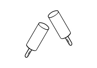 Beyaz arka planda el çizimi dondurma