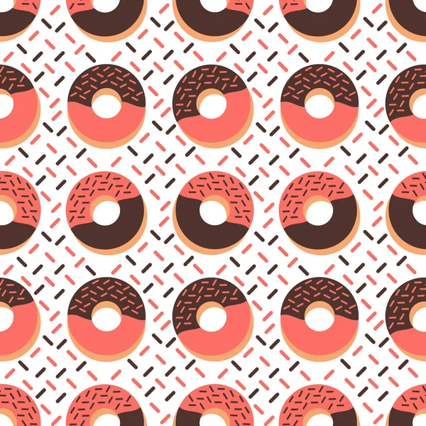 Nahtloses Muster Von Donuts — Stockvektor