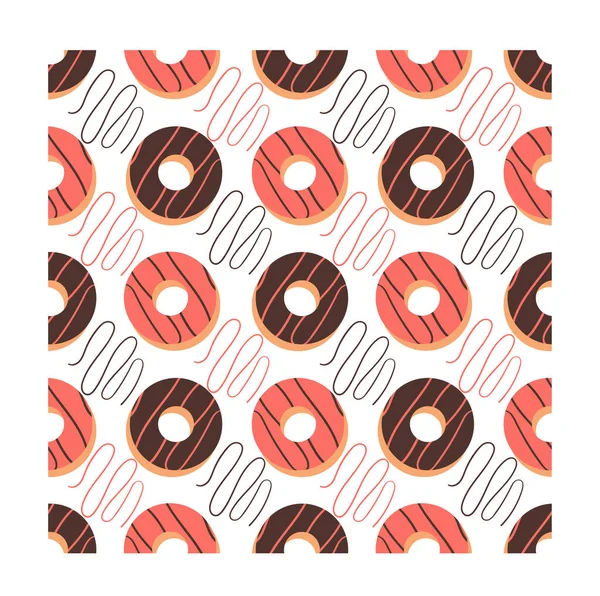 Nahtloses Muster Von Donuts — Stockvektor