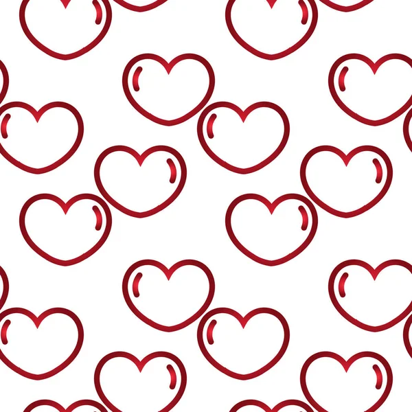 Motif Coeur Sans Couture Dégradé Rouge Élégant — Image vectorielle