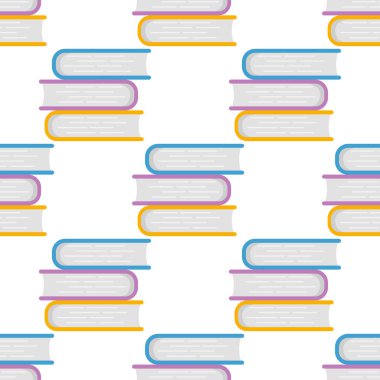 Renkli kitapların kusursuz desen yığını