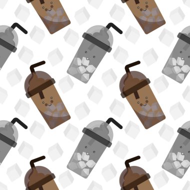 Sade buzlu kahve ve cappuccino buzlu kahve.