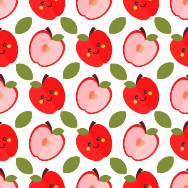 Neşeli yüzlü kusursuz elma deseni