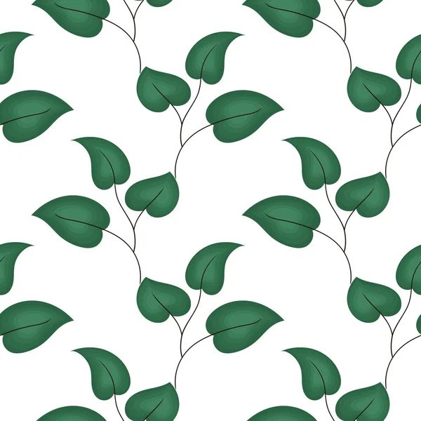 Modèle Sans Couture Feuille Verte — Image vectorielle