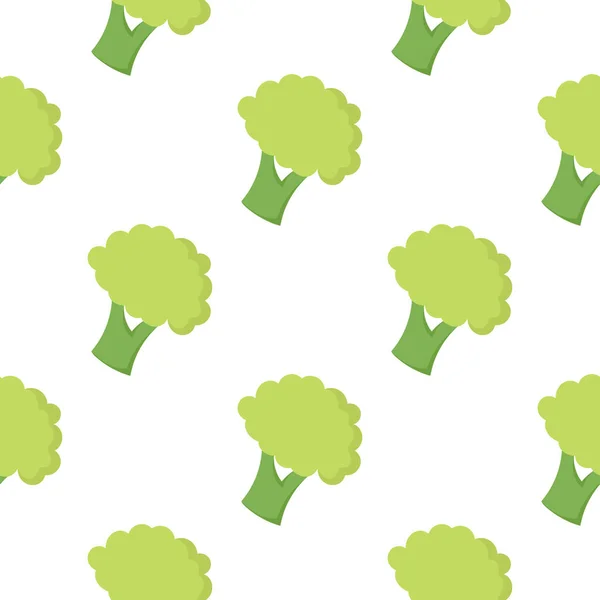 Broccoli Vegetale Modello Senza Cuciture — Vettoriale Stock