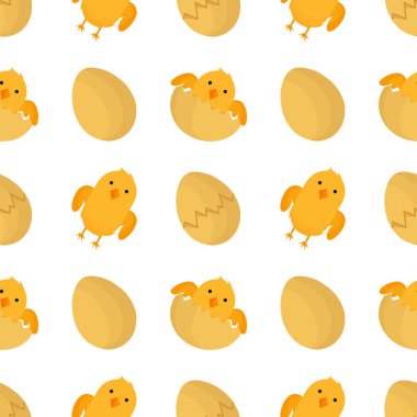 Kusursuz civciv ve tavuk yumurtası deseni