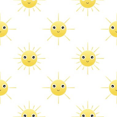 Neşeli yüzlü, pürüzsüz güneş deseni