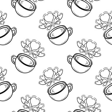 bir fincan kahve ile Seamless Modeli