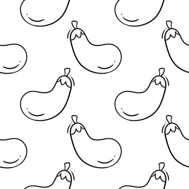 Patlıcan sebzeli, dikişsiz çizilmiş.