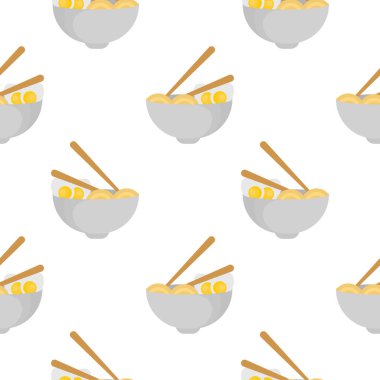 Haşlanmış yumurta ve eriştenin kusursuz deseni.