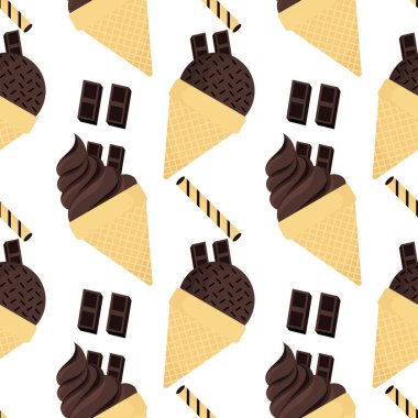 Çikolatalı dondurma seamless modeli
