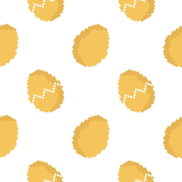 Αδιάλειπτη Μοτίβο Των Αυγών Και Ραγισμένα Αυγά Pixel Στυλ — Διανυσματικό Αρχείο