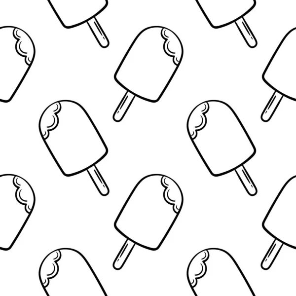 Мороженое Ручной Работы Бесшовный Узор — стоковый вектор