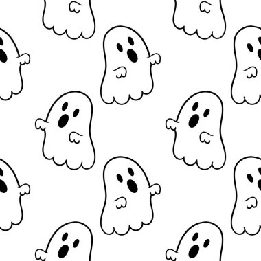 hayalet el tatil temasında pürüzsüz desen çizdi