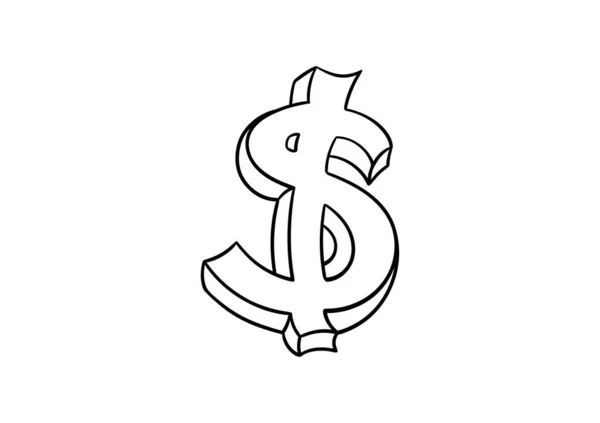 Hand Drawn Dollar Sign — Stock Vector