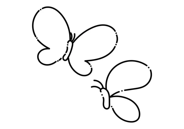Πεταλούδα Εικονογράφηση Στυλ Διακεκομμένη Γραμμή — Διανυσματικό Αρχείο