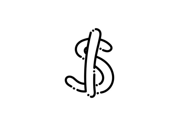 虚线式的美元符号 — 图库矢量图片