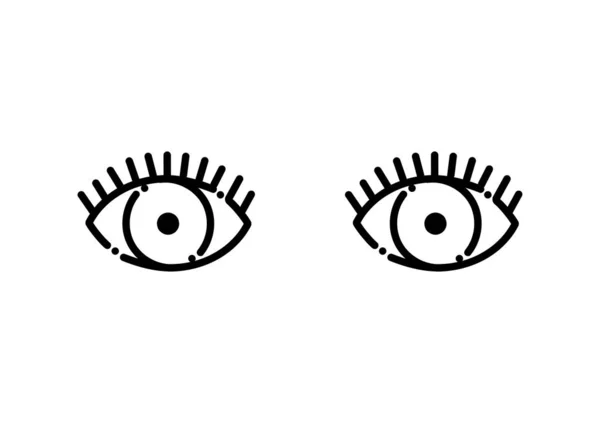 Illustrazione Dell Occhio Stile Linea Tratteggiata — Vettoriale Stock
