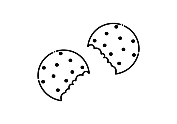 Cookie Illustration Gestrichelter Linie — Stockvektor