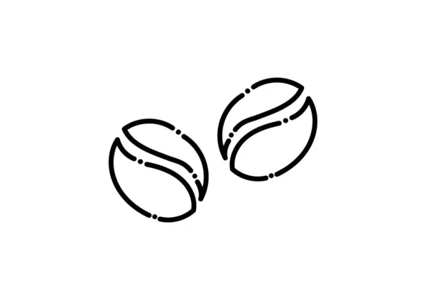 点線で描いたコーヒー豆のイラスト — ストックベクタ