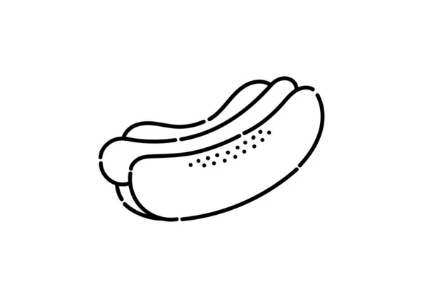 Kött Smörgås Illustration Streckad Linje Stil — Stock vektor