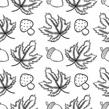 Sonbahar teması 4 'te elle çizilmiş pürüzsüz desen