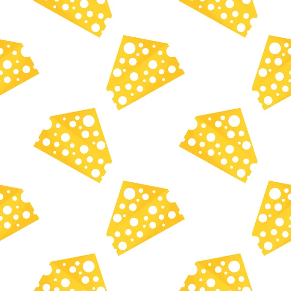 Cheese Seamless Pattern White Background — Image vectorielle