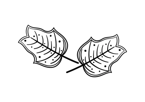 Hoja Dibujada Mano Con Tema Otoño — Vector de stock