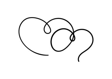 El çizimi iki kalp tasarımı kavramı