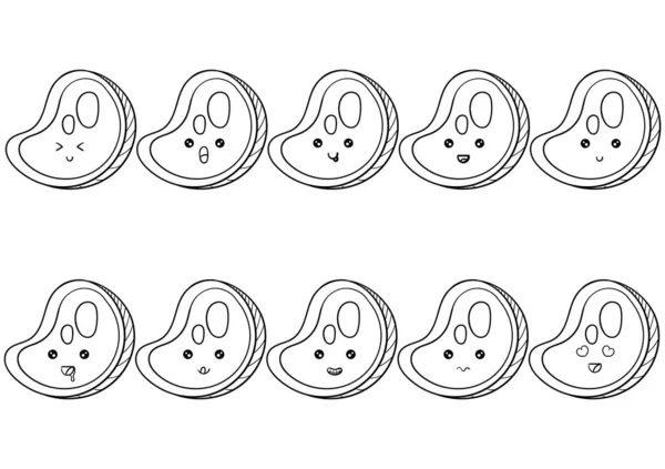 Yapımı Kawai Eti Koleksiyonu — Stok Vektör