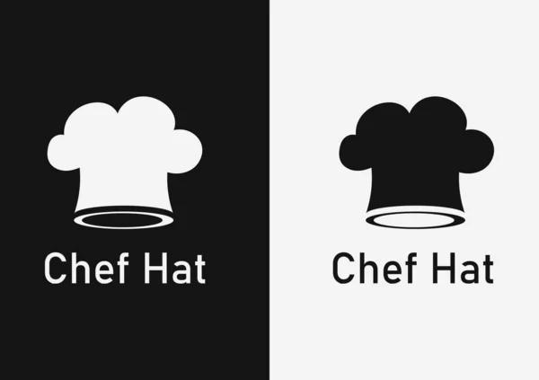 Chef Hat Symbol Black White Background — Vector de stock