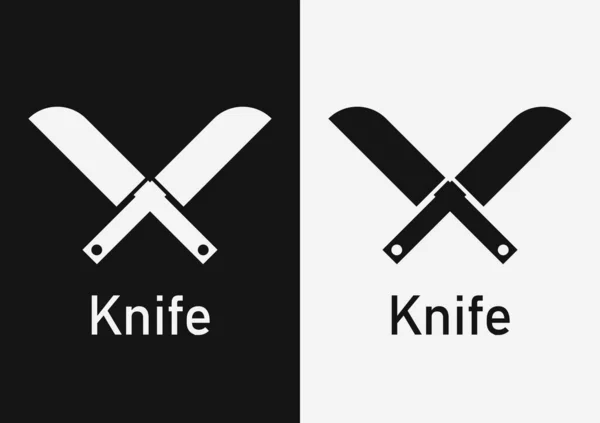 Knife Symbol Black White Background — Vettoriale Stock