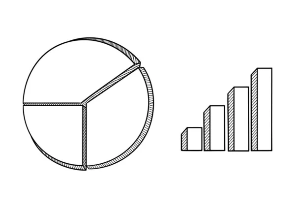 Hand Draw Pie Chart Statistics Theme — Stock vektor
