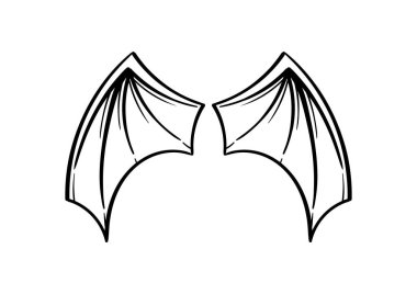 Beyaz arkaplanda el çizimi kanatlar