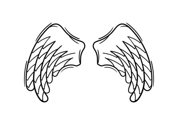Hand Drawn Wings — 图库矢量图片