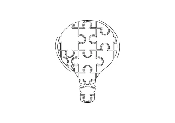 Hand Drawn Illustration Lamp Puzzle Shape — Image vectorielle